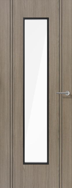 LPD Prefinished Light Grey Monaco Laminate Glazed Internal Door