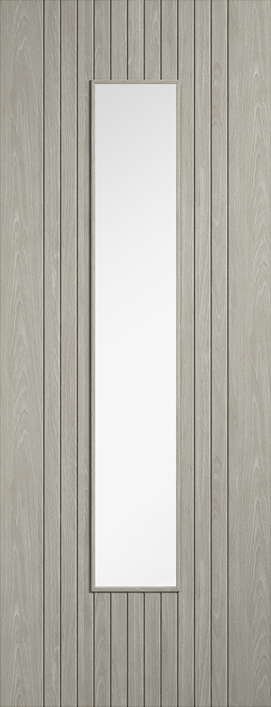 LPD Prefinished Light Grey Laminate Sydney Glazed Internal Door