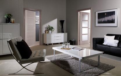 LPD Prefinished Light Grey Vancouver Glazed 4L Internal Door