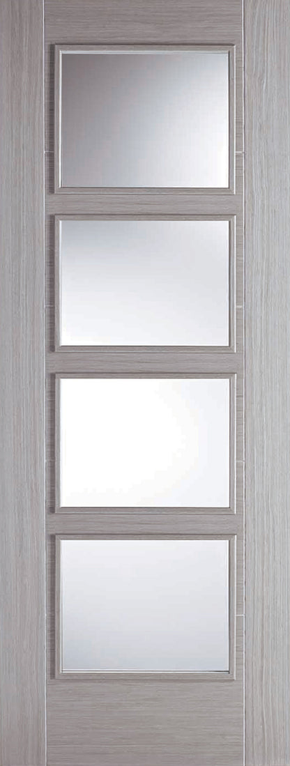 LPD Prefinished Light Grey Vancouver Glazed 4L Internal Door