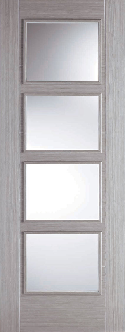 LPD Prefinished Light Grey Vancouver Glazed 4L Internal Door