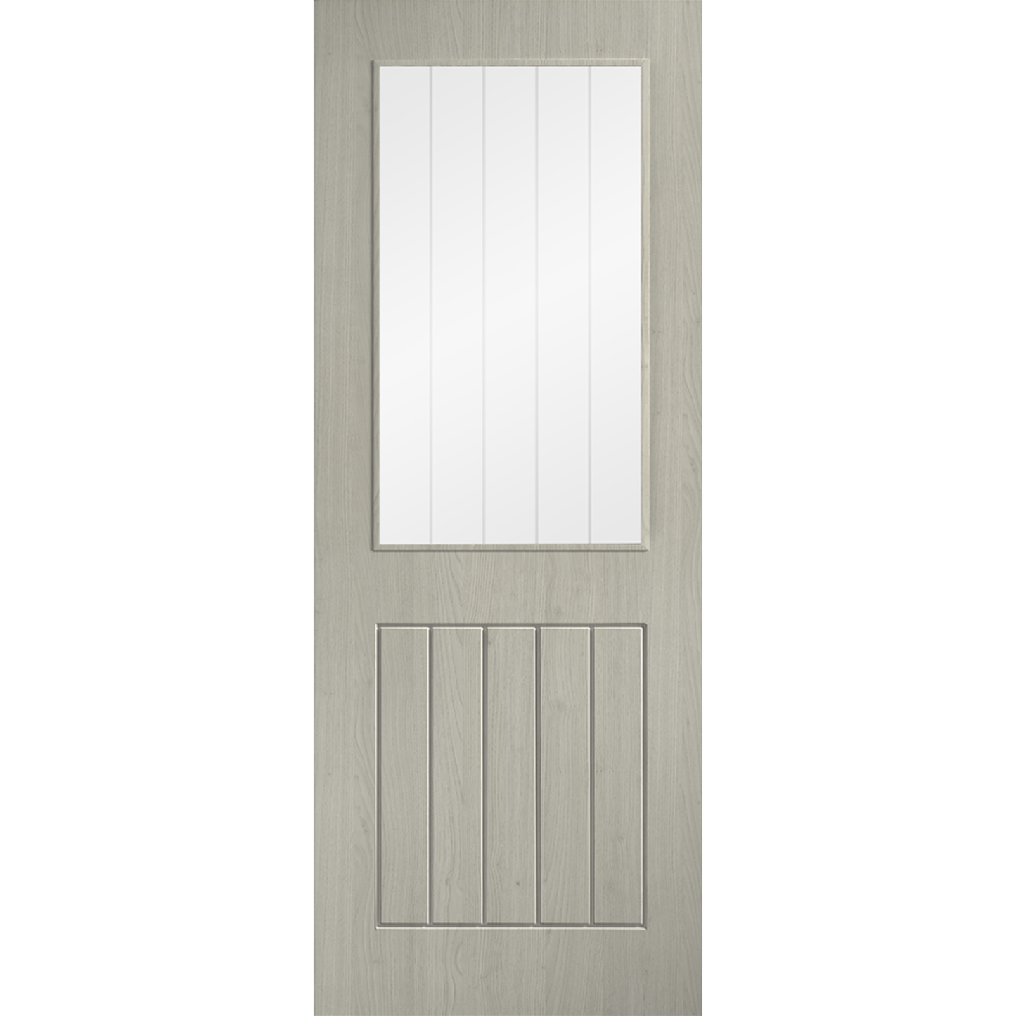 LPD Prefinished Light Grey Laminate Cottage Glazed Internal Door