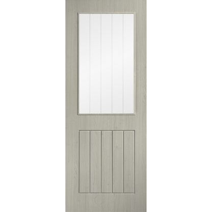 LPD Prefinished Light Grey Laminate Cottage Glazed Internal Door