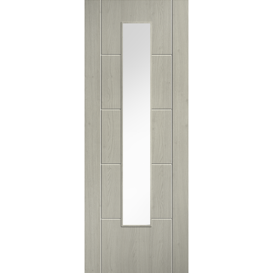 LPD Light Grey Laminate Ladder Glazed Internal Door