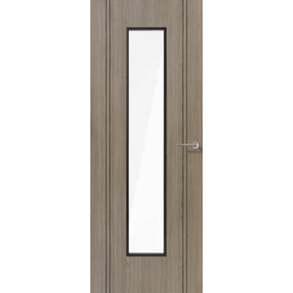 LPD Prefinished Light Grey Monaco Laminate Glazed Internal Door