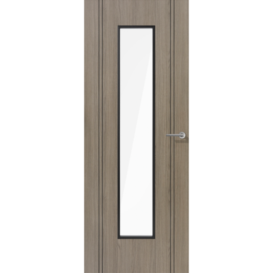 LPD Prefinished Light Grey Monaco Laminate Glazed Internal Door