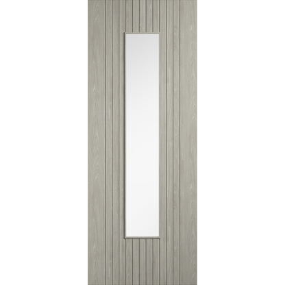 LPD Prefinished Light Grey Laminate Sydney Glazed Internal Door