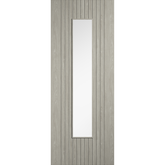 LPD Prefinished Light Grey Laminate Sydney Glazed Internal Door