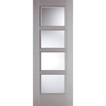LPD Prefinished Light Grey Vancouver Glazed 4L Internal Door