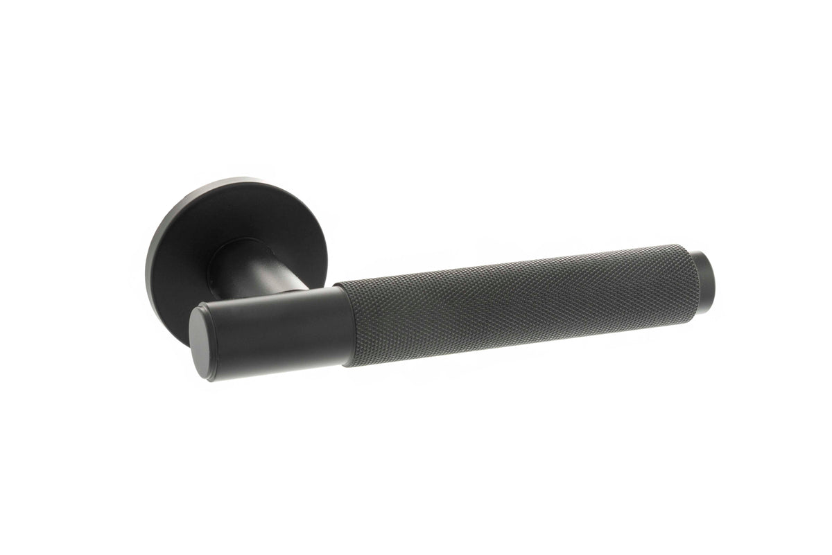 Millhouse Brass Crompton Lever on Rose Door Handle