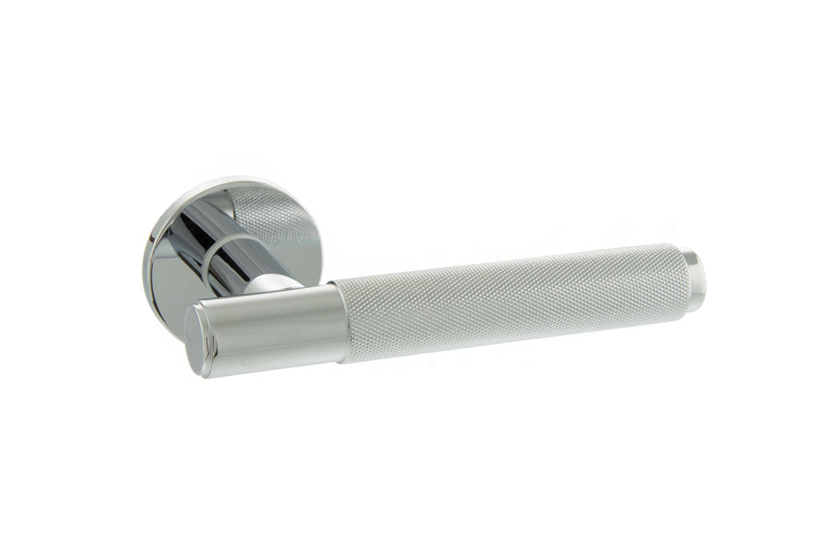 Millhouse Brass Crompton Lever on Rose Door Handle