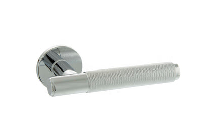 Millhouse Brass Crompton Lever on Rose Door Handle
