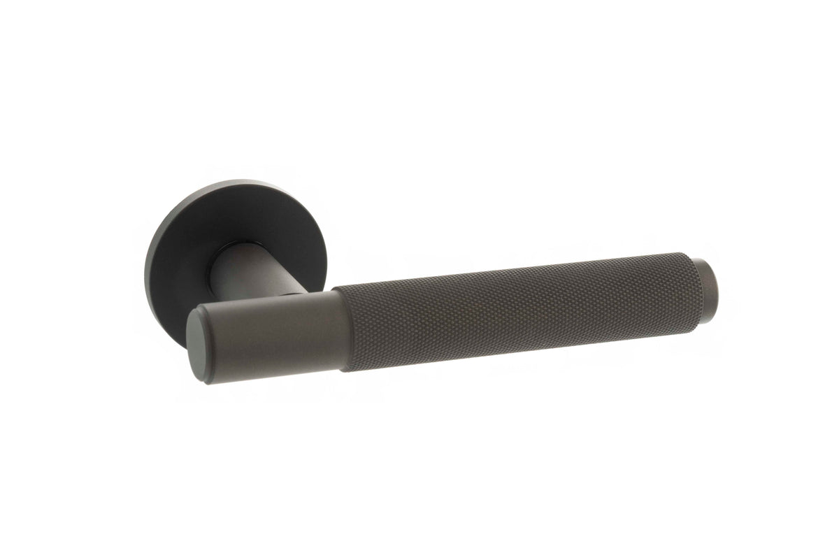 Millhouse Brass Crompton Lever on Rose Door Handle
