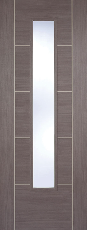 LPD Prefinished Medium Grey Laminate Vancouver 1L Glazed Internal Door
