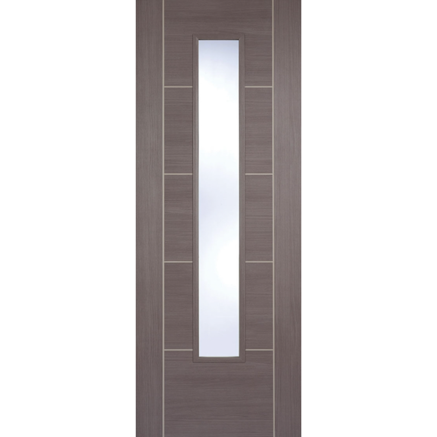 LPD Prefinished Medium Grey Laminate Vancouver 1L Glazed Internal Door