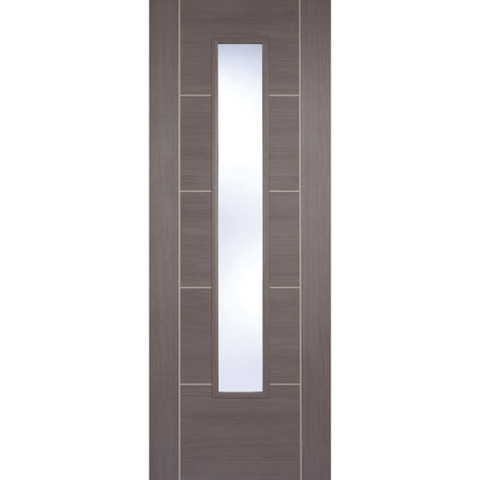 LPD Prefinished Medium Grey Laminate Vancouver 1L Glazed Internal Door