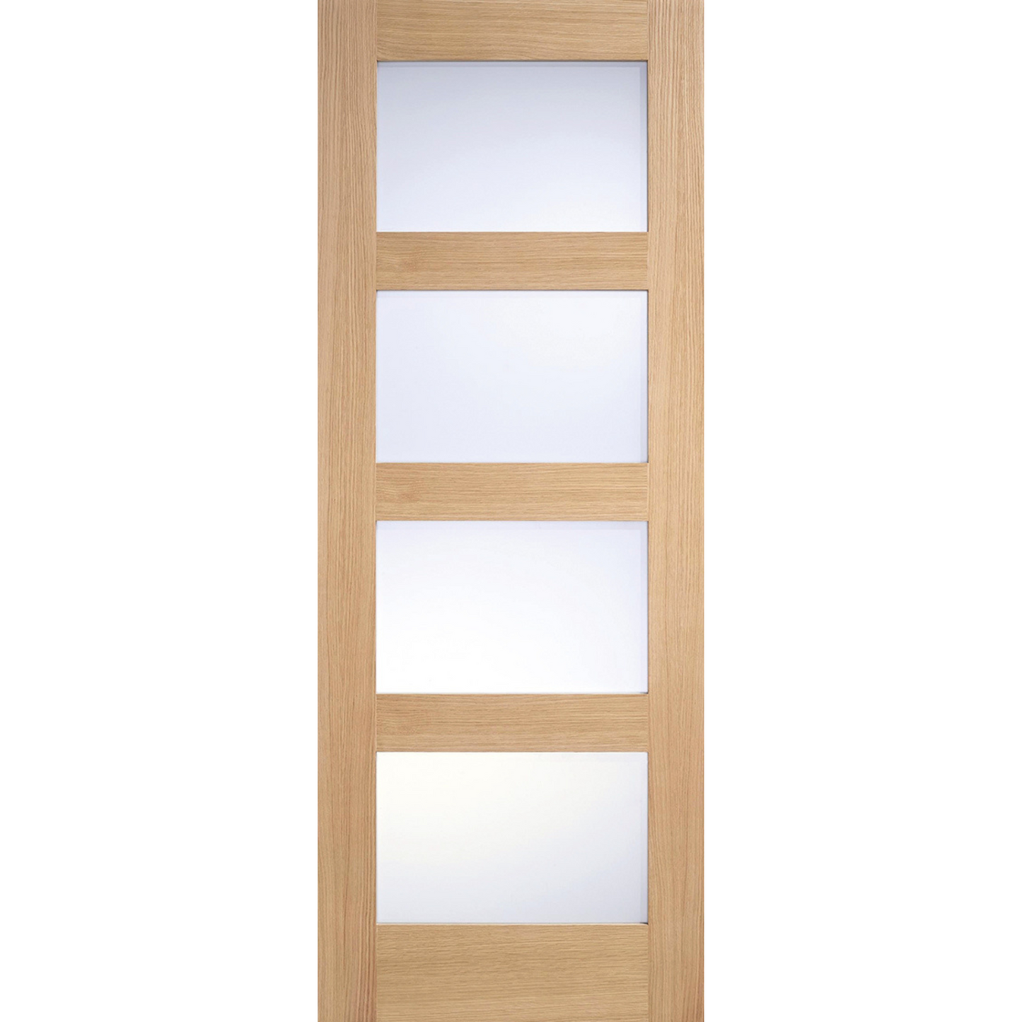 LPD Prefinished Oak Shaker 4L Glazed Clear Internal Door