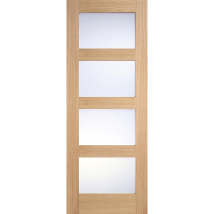 LPD Prefinished Oak Shaker 4L Glazed Clear Internal Door