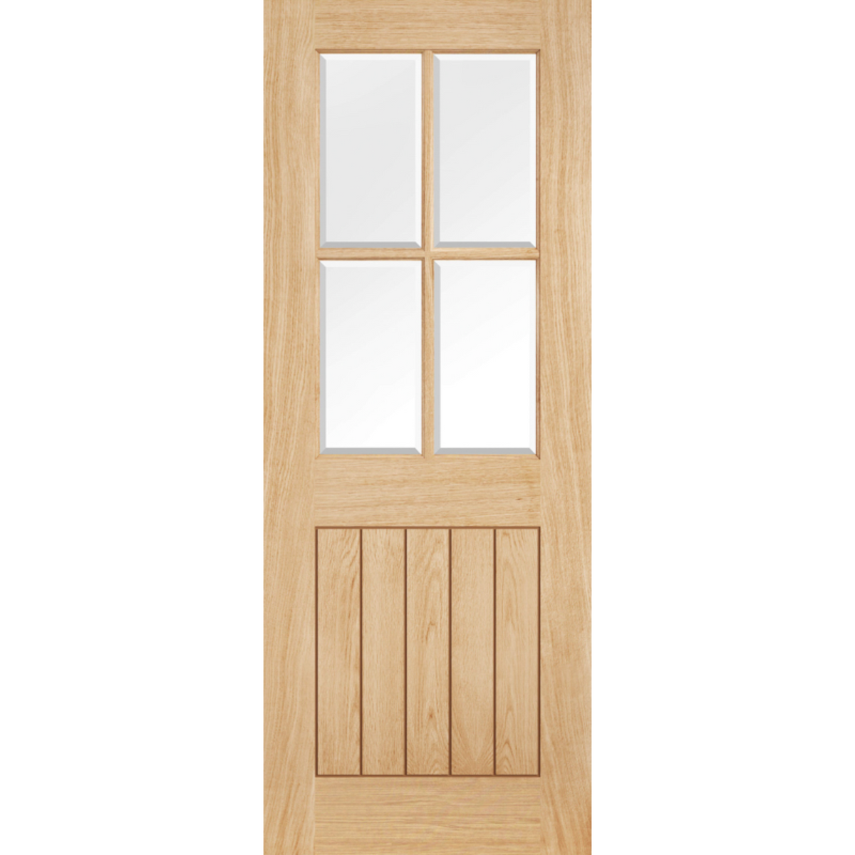 Oak Belize 4 Light Clear Glass Internal Door