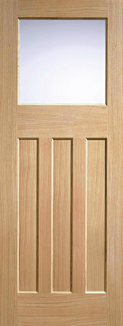 LPD Unfinished Oak DX 30s Style Glazed 1L Internal Door