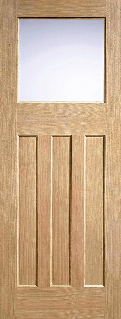 LPD Unfinished Oak DX 30s Style Glazed 1L Internal Door