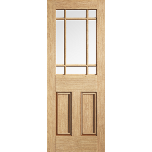 LPD Unfinished Oak Downham Glazed 9L Internal Door