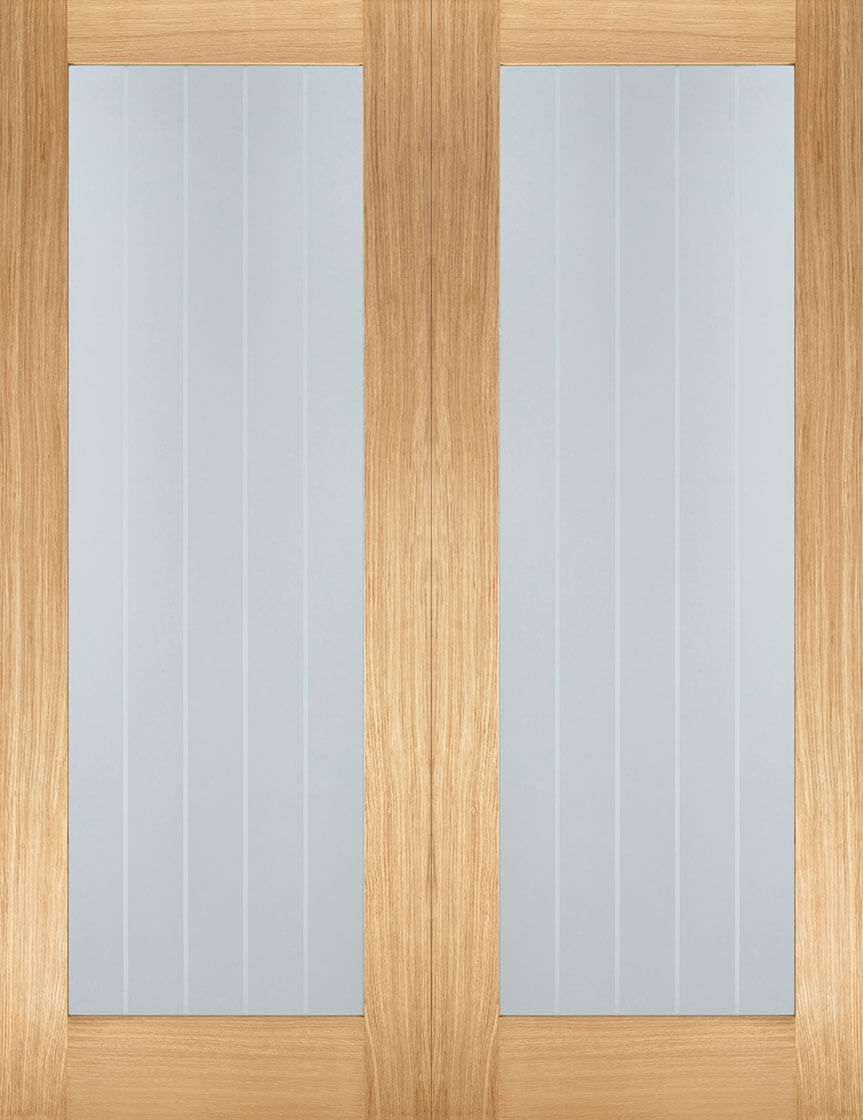 LPD Unfinished Oak Mexicano Glazed Internal Door Pair