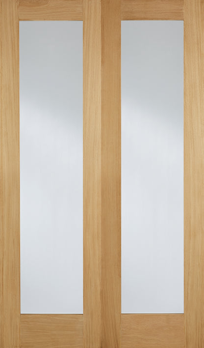 LPD Unfinished Oak Pattern 20 Glazed Internal Door Pair