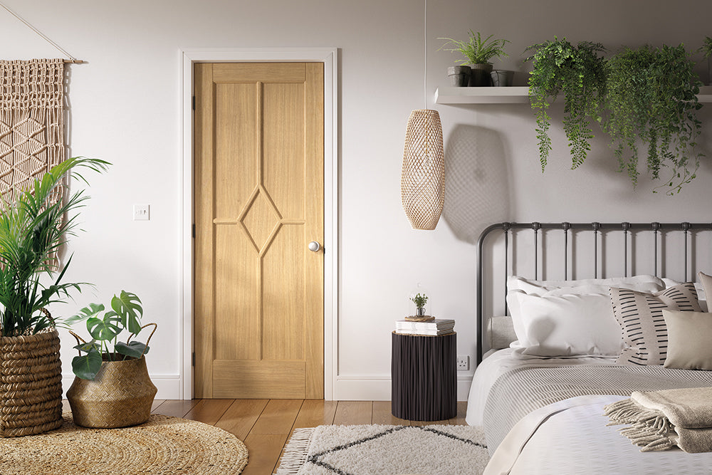 LPD Prefinished Oak Reims 5P FD30 Internal Fire Door