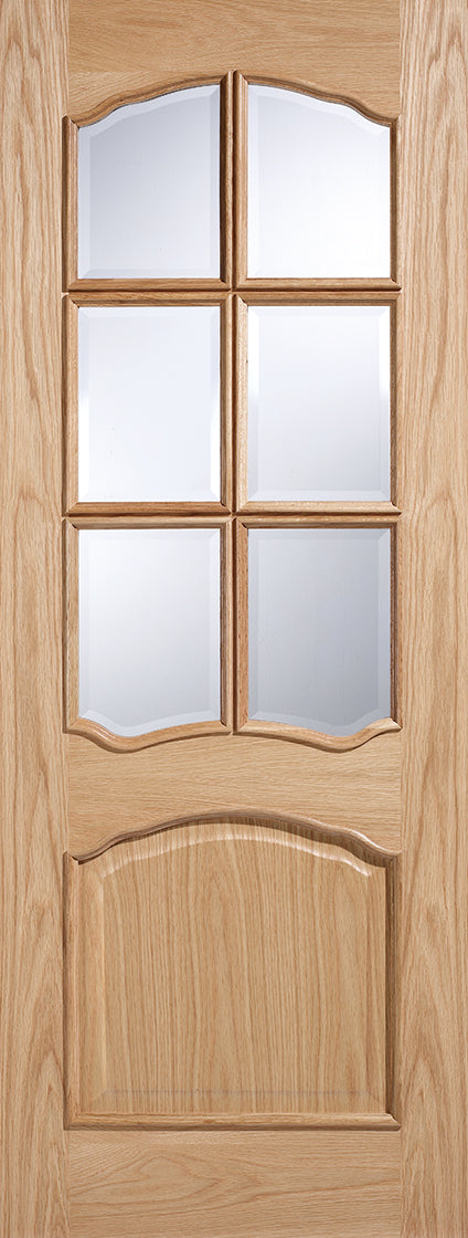 LPD Unfinished Oak Riviera Glazed 6L RM2S Internal Door