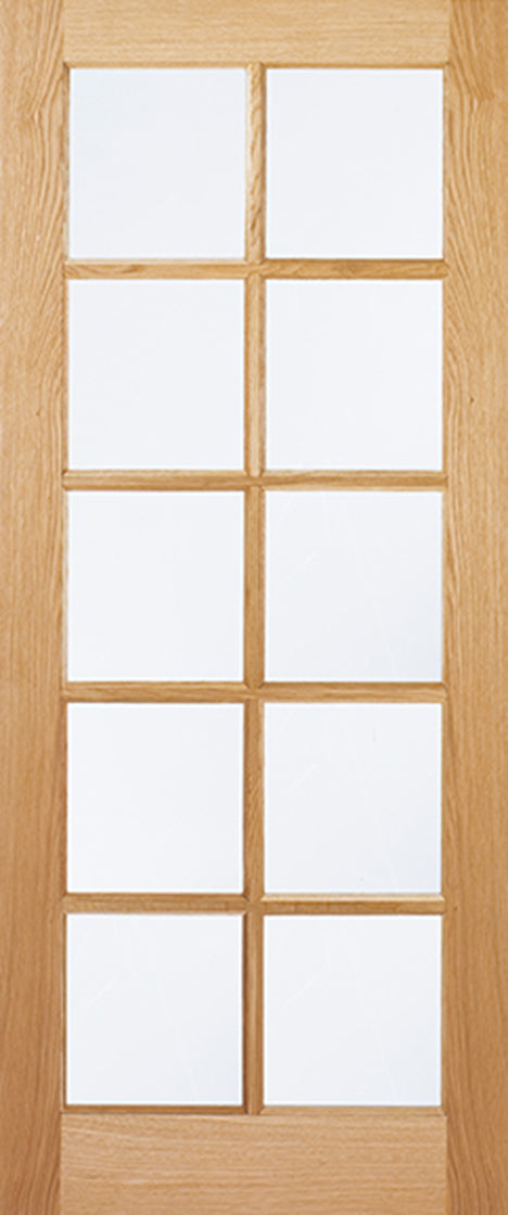 LPD Oak Unfinished SA 10L Glazed Internal Door