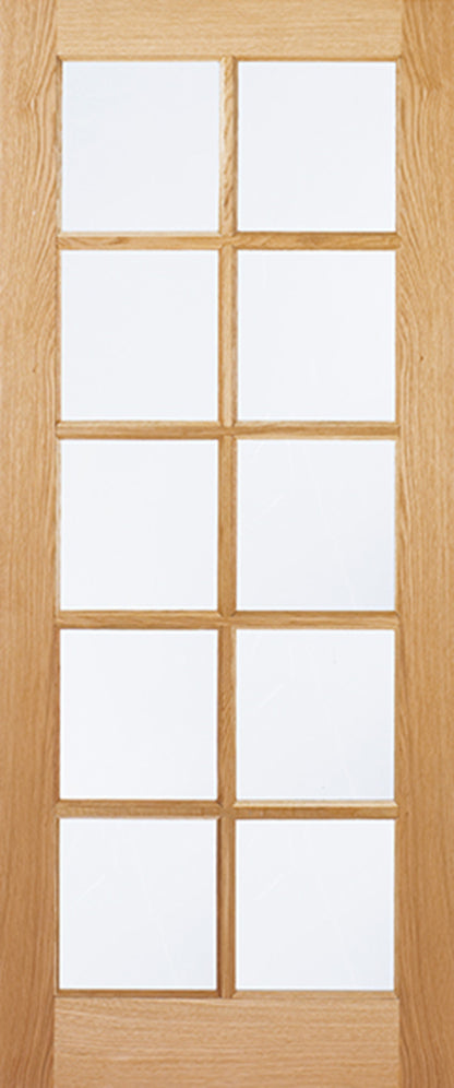 LPD Oak Unfinished SA 10L Glazed Internal Door