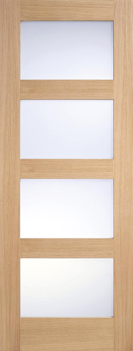 LPD Prefinished Oak Shaker 4L Glazed Clear Internal Door