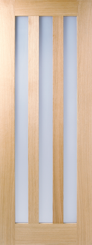 LPD Prefinished Oak Utah 3L Frosted Glazed Internal Door