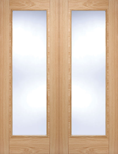 LPD Prefinished Oak Vancouver Glazed Internal Door Pair