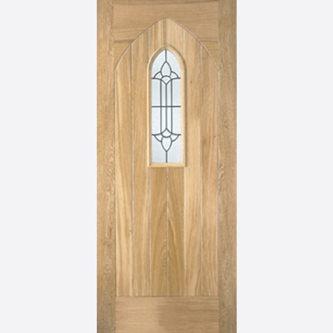 LPD Westminster Oak Frosted 1L Glazed External Door
