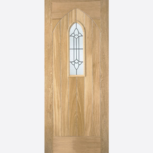 LPD Westminster Oak Frosted 1L Glazed External Door