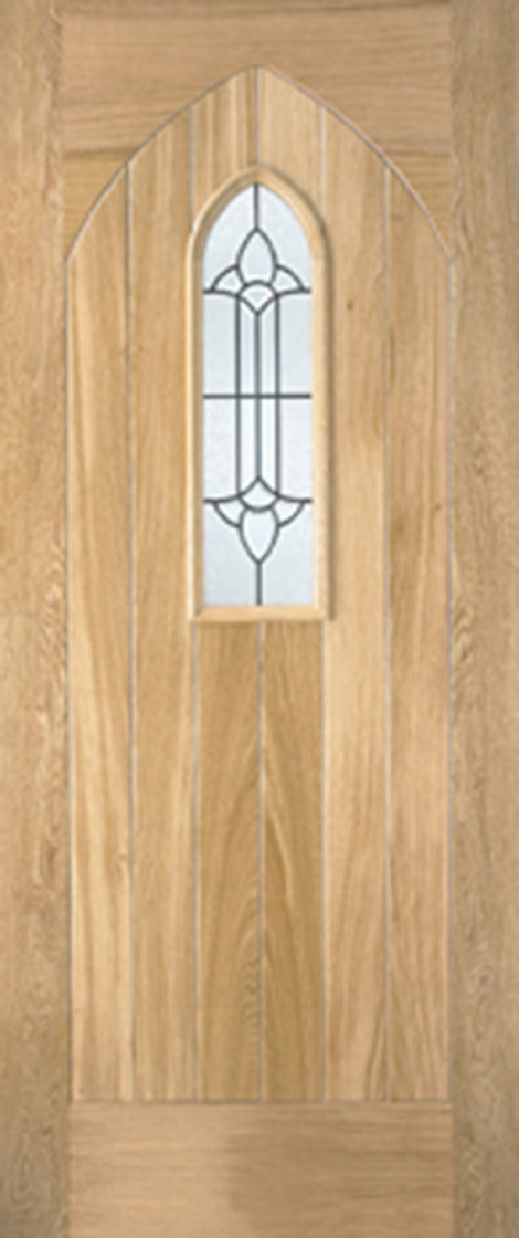 LPD Westminster Oak Frosted 1L Glazed External Door