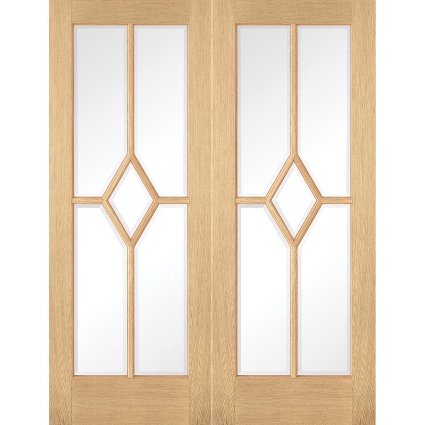 LPD Prefinished Oak Reims Glazed Internal Door Pair