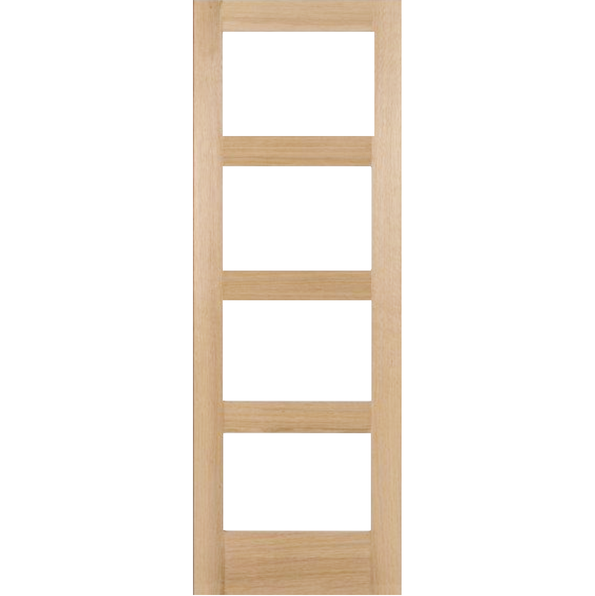Oak Shaker 4 Light Clear Glass Pocket Door System