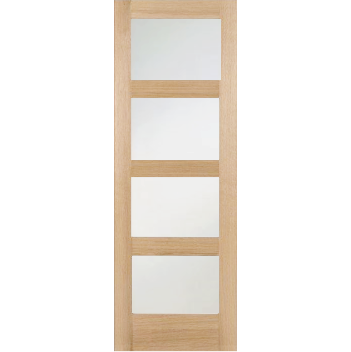 Oak Shaker 4 Light Frosted Glass Pocket Door System