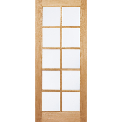 LPD Oak Unfinished SA 10L Glazed Internal Door