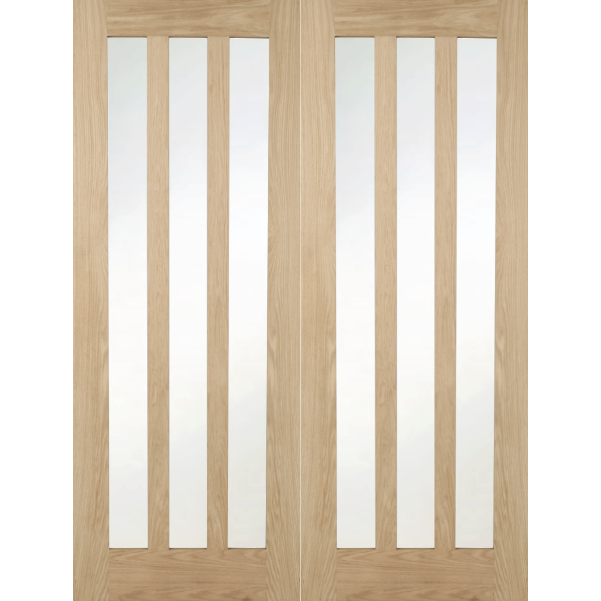 Oak Aston Frosted Glass Internal Door Pair