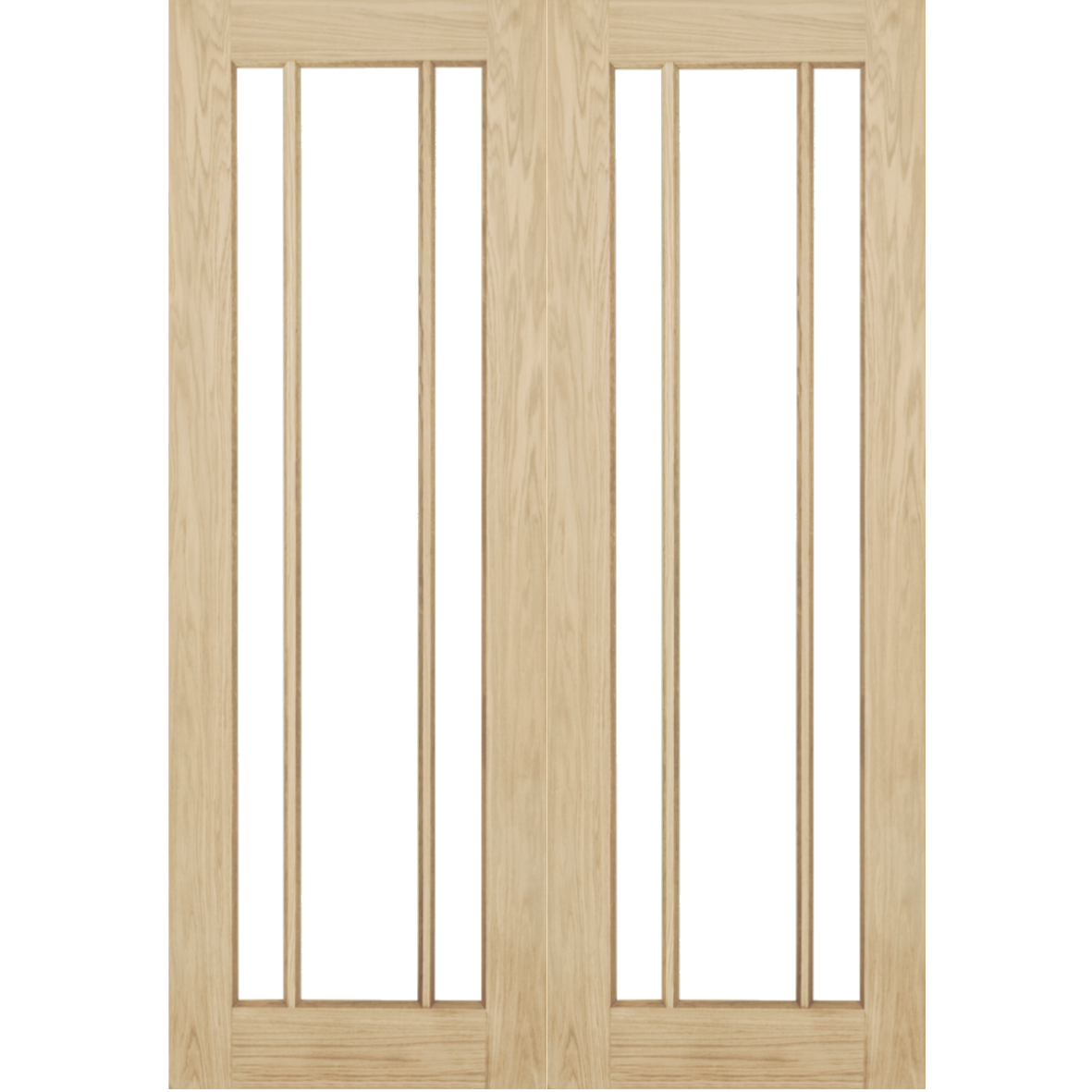 Oak Langdale Clear Glass Internal Door Pair