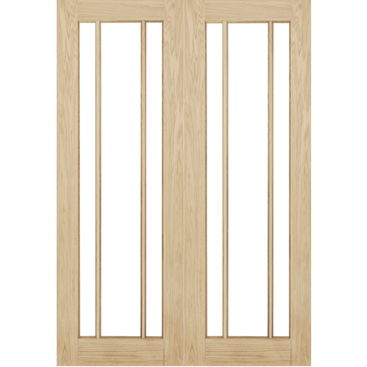 Oak Langdale Clear Glass Internal Door Pair