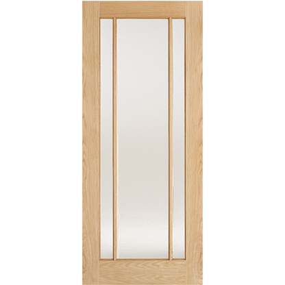 LPD Unfinished Oak Lincoln 3L Frosted Glazed Internal Door