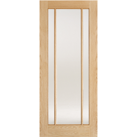 LPD Unfinished Oak Lincoln 3L Frosted Glazed Internal Door
