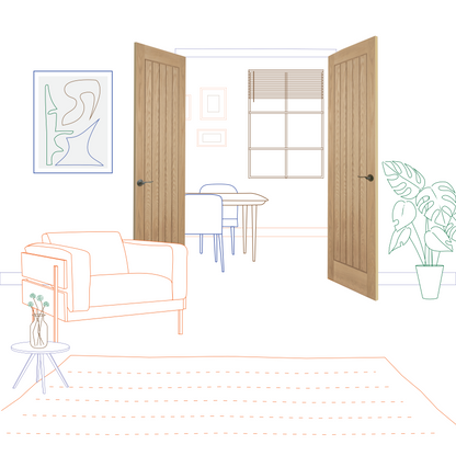 Oak Cottage Internal Door Pair