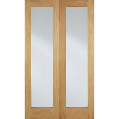 LPD Unfinished Oak Pattern 20 Glazed Internal Door Pair