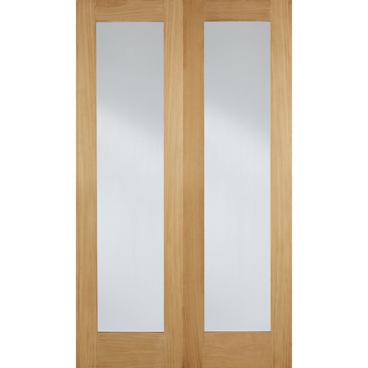 LPD Unfinished Oak Pattern 20 Glazed Internal Door Pair